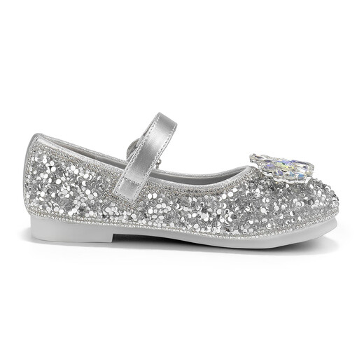 Saturday Children's Shoes Children's Crystal Shoes Spring New Girls Soft Sole Princess Shoes Rhinestone Shoes Crystal Silver 31
