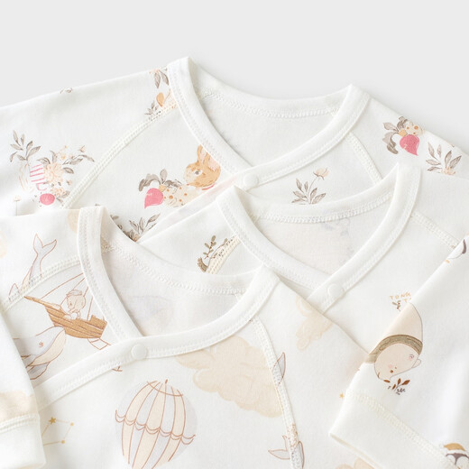 Tongtai (TONGTAI) baby jumpsuit spring and autumn pure cotton newborn clothes baby butterfly vest monk suit romper gray 59cm