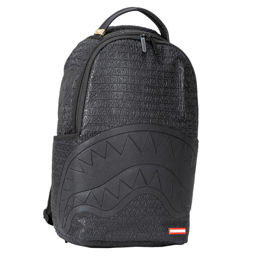 SPRAYGROUND大Logo鲨鱼嘴纯色压印休闲 PVC(聚氯乙烯) 双肩包 常规 男女同款 黑色 无礼盒