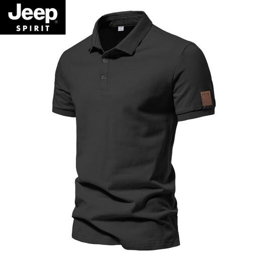 
JEEP SPIRIT American retro bead floor cotton men's polo. Shirt solid color casual business commuter short-sleeved T-shirt summer half-sleeved lapel purple (AQ new 691) L L (120-140Jin [Jin equals 0.5 kg])