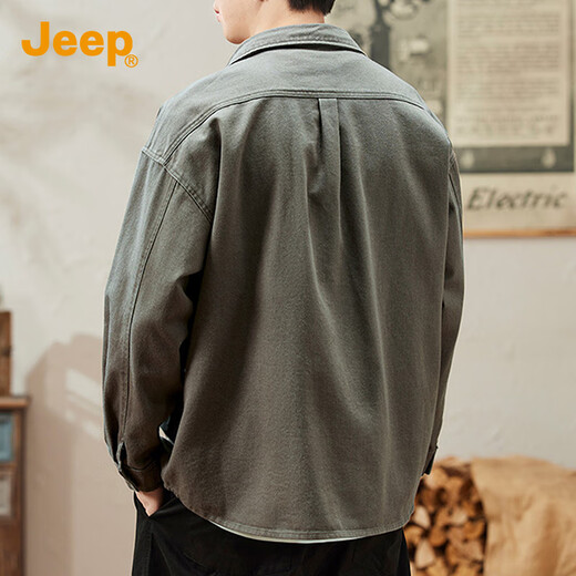 JEEP Jeep pure cotton American long-sleeved shirt men's 26 spring and autumn new retro shirt handsome loose jacket top clothes