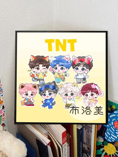 Sweet Miaomiao Q version TNT era youth group peripheral digital oil painting IY hand-painted fill color acrylic oil color decorative painting LL14222 acrylic paint + professional oil canvas + multiple professional paintings