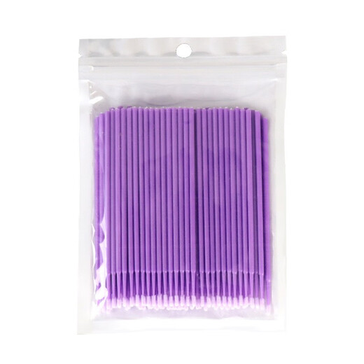 Pet cleaning nostril tear line cotton swabs 100 pieces dog and cat ear cleaning tool cotton swab nostril nasal mucus cleaning cotton swab bottle 100 small purple