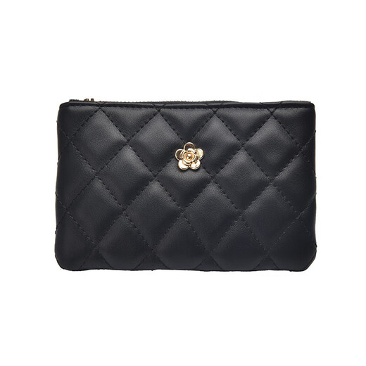 Känguru (Känguru) Kurzer Brieftasche für Frauen in INS Student Diamond Fashion kleiner duftender Münzen Brieftasche Clutch Reißverschluss Kartentasche Schwarz schwarz