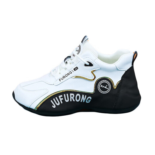 Ehangy genuine leather women's shoes comfortable soft sole sports casual shoes women's non-slip versatile dad's shoes spring and autumn new high-rise white shoes white gray flat-soled spring and autumn single shoes 37 [women's shoes]