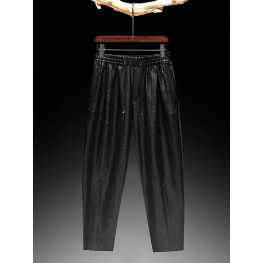 Aigechen Xiangyunsha Pantalones casuales para hombres en verano Men de estilo chino Xiangyunyunsha pantalones de seda de mora suelta pantalones de pierna ancha de gran tamaño 9226 tamaño promedio 5xl recomendado de 185 a 200 Jin [Jin equivale a 0.5 kg]