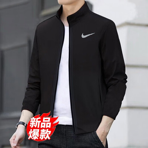 耐克（NIKE）男装运动套装25秋新款跑步训练夹克外套宽松长裤透气T恤衫 三件套 梭织夹克长裤+T恤 S