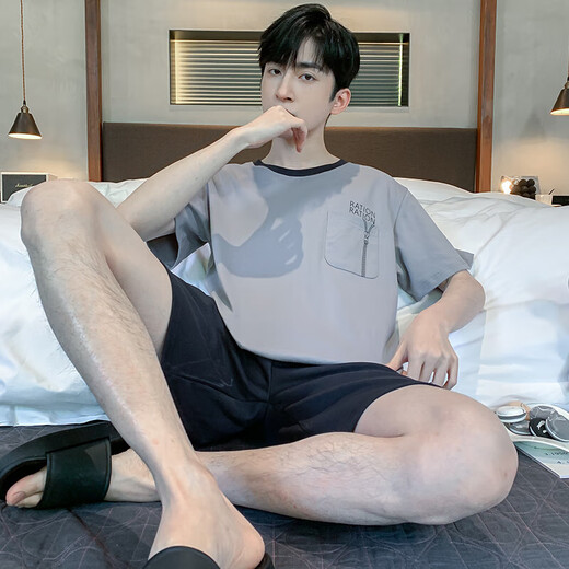 2025 Neue Pyjamas Herren Sommer Baumwolle Dünne Shorts Shorts Anzug für Teenager lässige Heimkleidung können außerhalb von HDE9934 xl xxl getragen werden