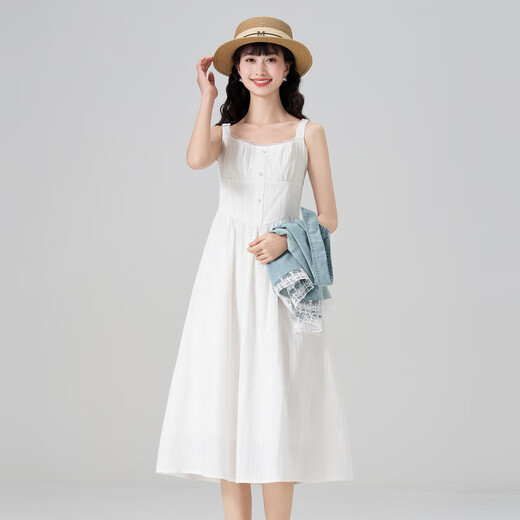 Kuaiyu women's suit 2025 new summer short denim shirt with white dress casual and sweet white L