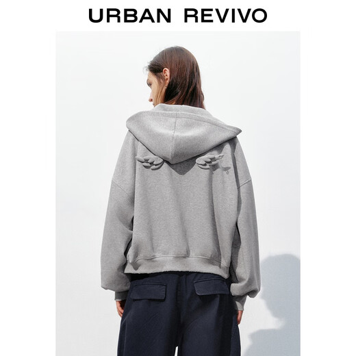 UR2025 Autumn New Women's Casual Love Capalled Súper Fatón Super Loose Uyv150063 Flower Grey (ligeramente suelto) M (M-L)