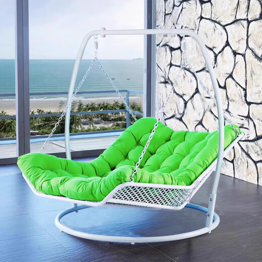 Silla mecedora Clcey reclinable doble hamaca colgando canasta de colgadura tejida de ratán balcón colgante colgante al aire libre Balcón de metal para adultos cama mecedora pequeña hamaca morada-roja 13821