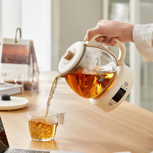 Bear tea maker spray type household fully automatic steam spray tea kettle health pot tea kettle thickened glass tea steamer brewing tea kettle brewing scented tea black tea Pu'er tea off-white ZCQ-A10W5 365 days for replacement 1L