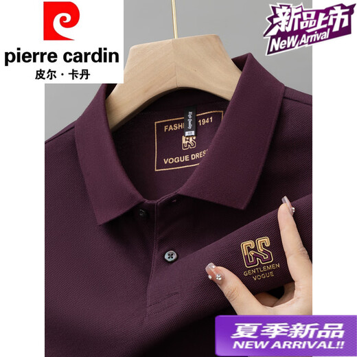 Pierre Cardin Summer NOUVEAU CORTON PURTON MOMMES POLO CHET-MANDE COLIT T-shirt Broided T-shirt de grande taille Vêtements pour hommes à mi-manche 6626 Black M 48 [Recommandé 100-125 Jin [Jin est égal à 0,5 kg]]]
