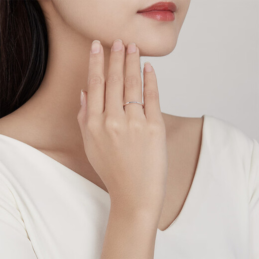 Saturday Fu PT950 platinum ring women's simple plain ring birthday gift B018507 No. 23, about 1.72g