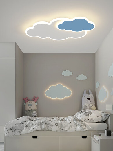 Opple Lighting Cloud Schlafzimmer Lampe LED-Deckenlampe moderne einfache, warme romantische romantische kreative Boy and Girl Room Lamp Kinder Zimmerlampe 6296 Modell 65 cm [Volles Spektrum] Drei-Farben-Lichtwechsel