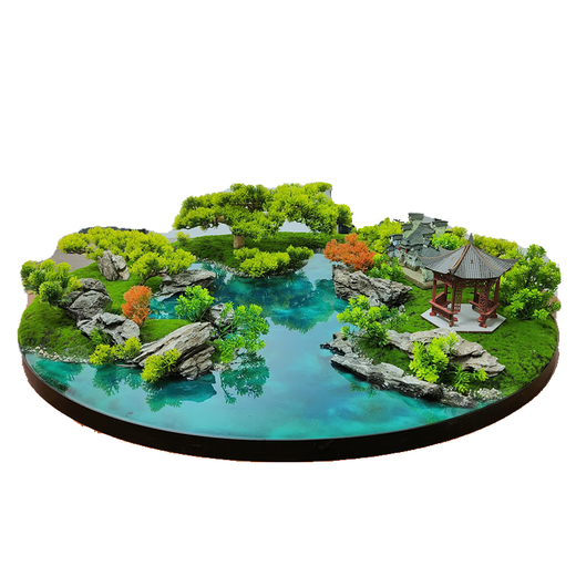 Dongluyu Hotel Hotel Dining Table Flower Vase Bonsai Round Table Turntable Decoration Crafts Garden Design Decoration 70 Ripples in the Blue Water
