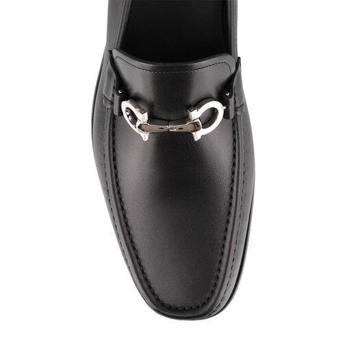 Ferragamo summer breathable genuine leather men's classic buckle business leather shoes low heel 02A881686084 Bonded Warehouse Black 43 =9