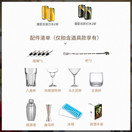 卢布斯基原装进口洋酒自调鸡尾酒套装六大基酒威士忌伏特加朗姆金酒龙舌兰 16瓶调酒套装（含酒具款）