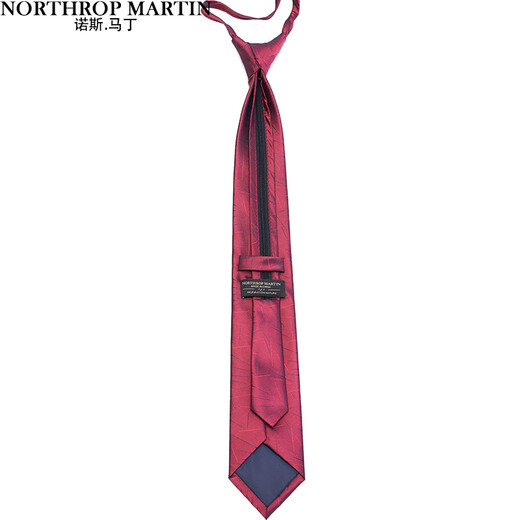 North Martin high-end red wedding zipper tie men's shirt knot-free easy-to-pull lazy high-end Qiji red