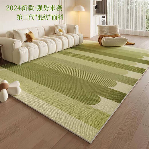Green grand salon canapé canapé-basse cafetière de table basse de planche à plancher Mat à la maison Luxurant léger 2024 Nouveau modèle Wen-3878 Green Series 1 pièce 200 * 400cm