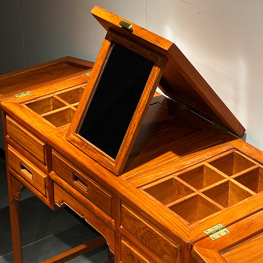 Tiger Master mahogany furniture Burmese rosewood (scientific name: Macrocarpus rosewood) solid wood dressing table folding dressing table with dressing mirror room dressing table with stools dressing table with stools