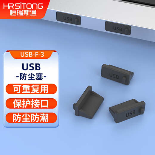 Hengrui Stone USB port silicone dust plug cover notebook desktop computer plug interface plug mobile power supply car universal black 100 pieces