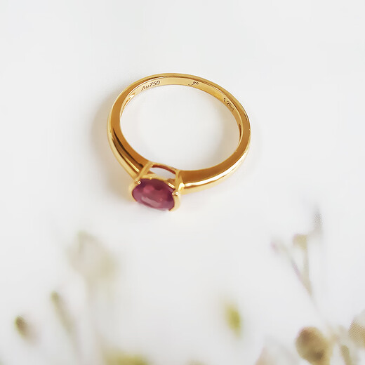 Second-hand 99 new, still polite 18k rose gold ring set with opal crystal spinel morganite tanzanite single ring for women one item one certificate gift to girlfriend and wife natural about 1.26 carat (velvet luster) spinel ring