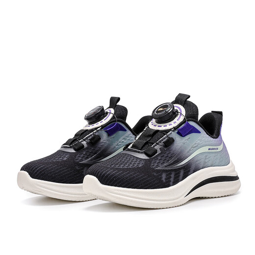 Pull back children's shoes children's mesh sports shoes breathable and comfortable running shoes for boys and girls WZCL1304 black green blue 32