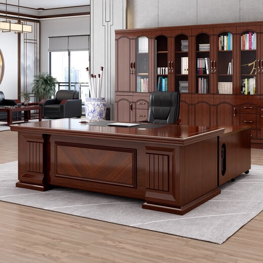 Rongjiang boss desk office desk simple modern manager desk wood veneer executive desk president desk 2 meters desk + chair