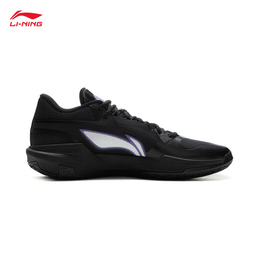 Li Ning Light Speed 3 Mid丨beng Light Bounce Technology Basketball Shoes Men's Lightweight High Rebound Basketball Court Shoes Black/Galaxy Purple-1 42