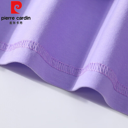 Pierre cardin high-end cotton light purple T-shirt for women short-sleeved loose simple niche Chinese T-shirt summer 2025 new top 6172 light purple cotton short-sleeved M Recommended 80-105Jin [Jin equals 0.5 kg]