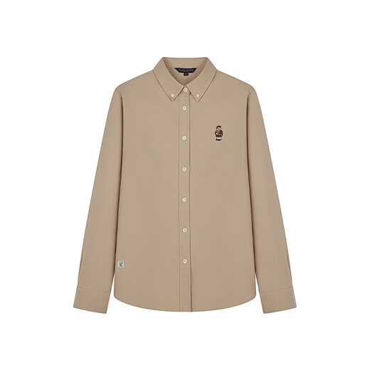 Teenie Weenie Bear Women's Shirt 2025 Autumn New Daily Commuter Loose Comfortable Long Sleeve Top Khaki M