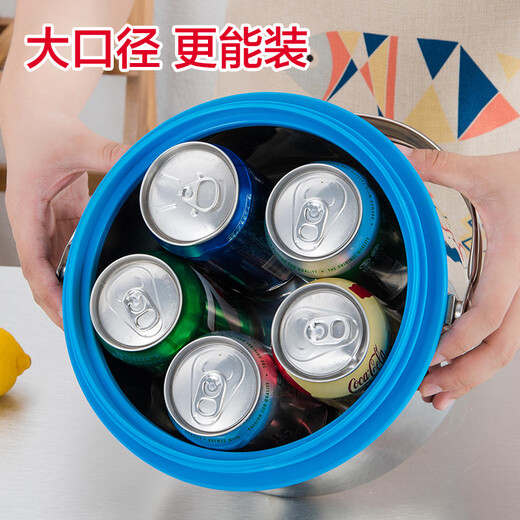 Zhewe Edelstahl 2-layer-Isolierung Lunchbox Großkapazität Isolierung Eimer Handheldsuppenschaufel Erwachsener Reisschaufel Suppe SN4877 2,5 l gelb (201 Material)