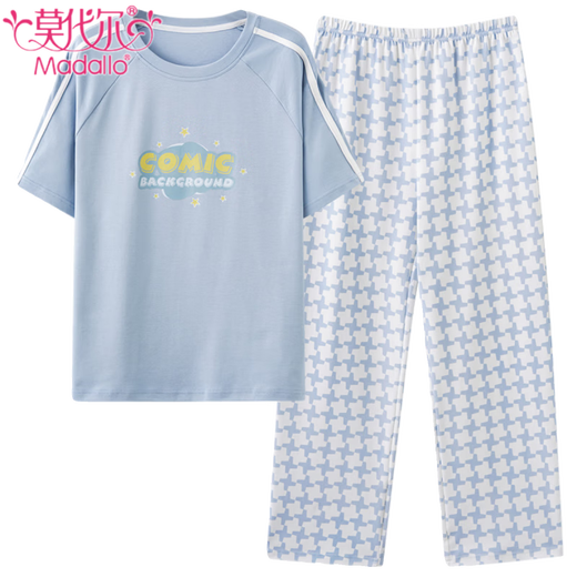 
Modal pure cotton pajamas for women in summer short-sleeved trousers two-piece set 2025 new large-size women's casual home clothes Y8063 Z9717 M [recommended 80-100Jin [Jin equals 0.5 kg] wear]