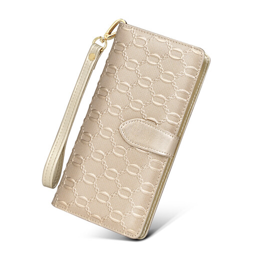 
Golden Fox (FOXER) cowhide women's wallet large capacity long card bag money ticket clip clutch coin wallet light luxury girlfriend birthday gift