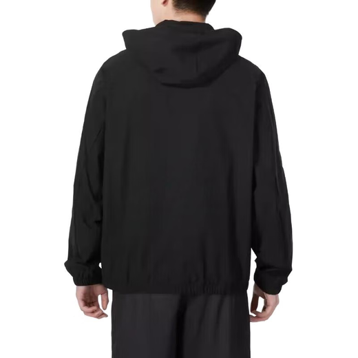 安德玛（Under Armour）纯色运动防风拉链连帽夹克外套男女同款黑色 黑色 S
