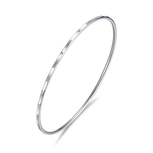 Jinzhizun (3DG Jewelery) wavy platinum PT950 bracelet, simple and fashionable birthday gift for girlfriend, price 60mm-8.66g (including labor cost 589 yuan)