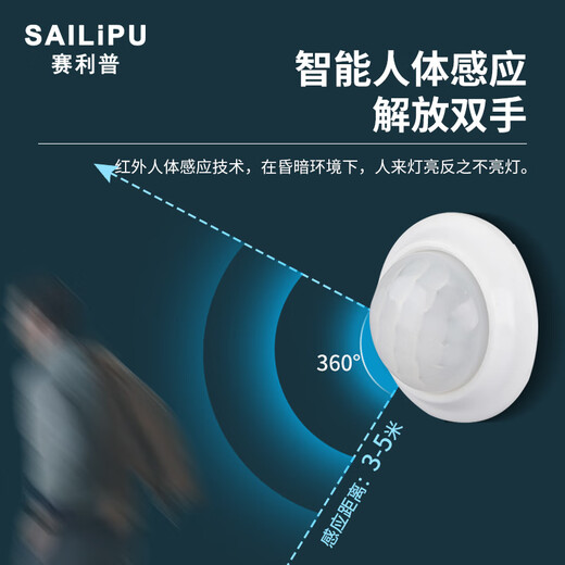 SAILiPU infrared human body sensor switch 220v intelligent light control delay module LED lamp ceiling concealed embedded probe light turns on when someone comes 40W four wires with neutral wire