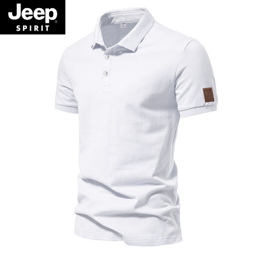
JEEP SPIRIT American retro bead floor cotton men's polo. Shirt solid color casual business commuter short-sleeved T-shirt summer half-sleeved lapel purple (AQ new 691) L L (120-140Jin [Jin equals 0.5 kg])