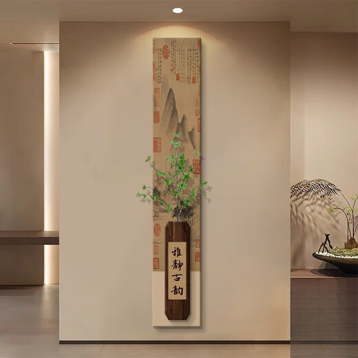 The paintings hanging on the entrance door are facing the medieval style of the new Chinese decorative paintings 2025 new Song Dynasty aesthetics BY6623+BY6624 35*210CM double layered three-dimensional frameless painting +LE