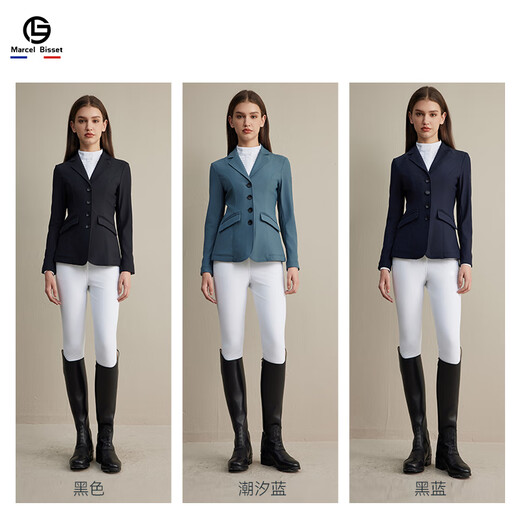 MARCEL BISSET Adult Equestrian Knight Suit Professional Knight Suit Women Spring and Summer Equestrian Competition Suit Equestrian Top 687 Black One Size 36