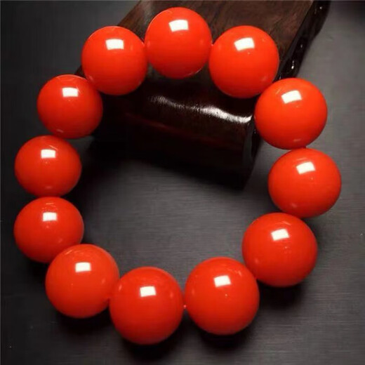 Qianjun Natural Baoshan Red Bracelet Bracelet Cherry Red Single Circle Liangshan Red Agate Bracelet Bracelet for Men and Women 6mm Collection Grade Single Circle + Certificate