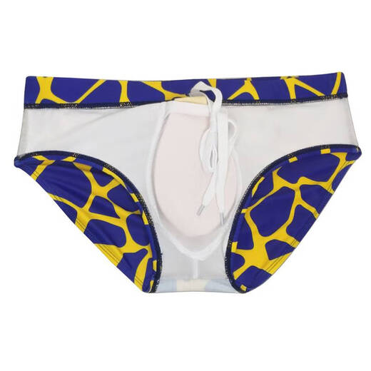 Nanbomaru Men's Geometric Pattern Swim Briefs Printed Fashion Blue Versatile Polyester Pool Equipment Student Trendy Swimsuit Dark Blue M