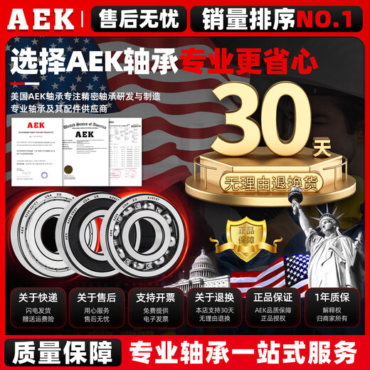 AEK/艾翌克 美国AEK高精度深沟球轴承 6202-2RS 橡胶密封 尺寸15*35*11