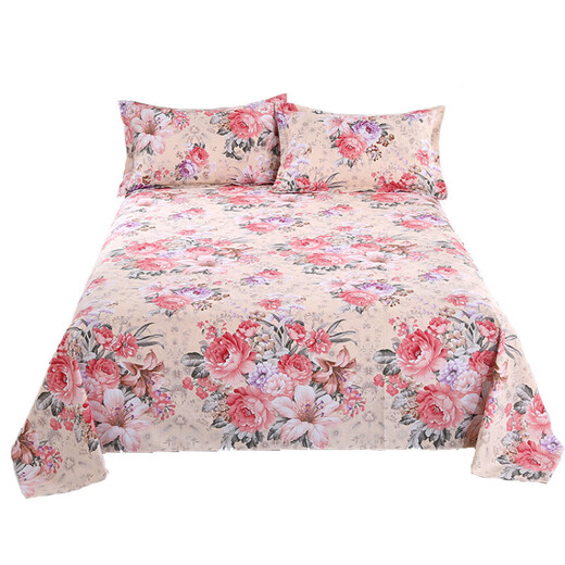 Quying Pure Cotton Old Coarse Clothing Bedding Sheet Thickened Cotton Line Canvas Summer Cool Sleeping Single Three-piece Set Large Bedding Single SN6296 Tungsten Dark Blue 130cm*230cm 1 meter bed] One Bedding Sheet