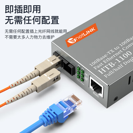 NetLINK HTB-1100-2KM 100M multi-mode dual-fiber optical fiber transceiver photoelectric converter 2 kilometers commercial grade one