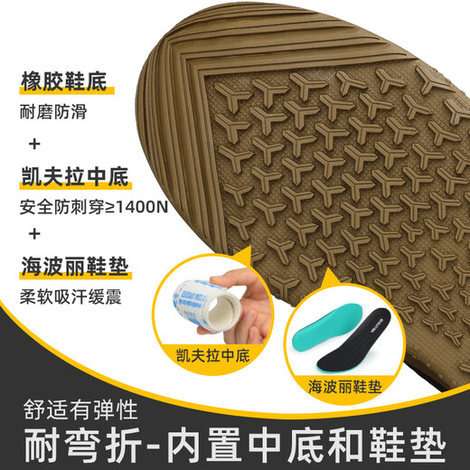 蓝鸥盾劳保鞋透气新款舒适耐磨工装钢包头工地工作鞋防砸防刺穿安全鞋男 9215-工装皮面款 44