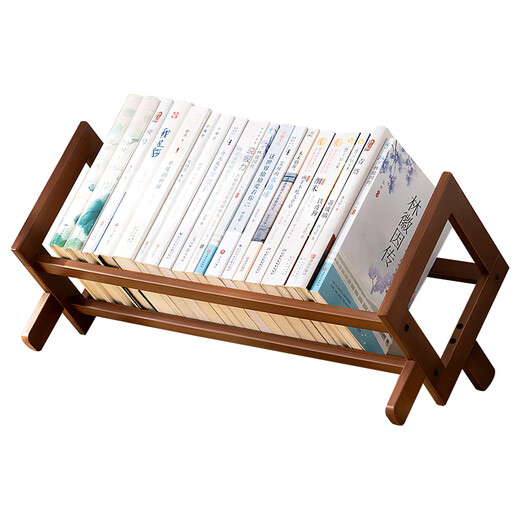 Trojan Desktop Small Bookshelf Storage Rack Office Desk Organizing Living Room Dining Table Countertop Multi-layer Simple Thick Bold Pure Bamboo Brown 52 Long