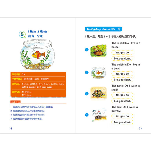 Sunshine English Graded Reading Primary School English Extracurricular Readings Foreign Language Research Press Second Grade (10 Books + 1 Guide)