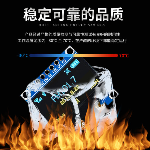 Dengshitang 0.96-inch OLED LCD screen 0.91 1.3-inch 4/7-pin display module SSD1306/1315 driver IIC/SPI white 0.96-inch 1306 driver 4-pin GND soldered pin header